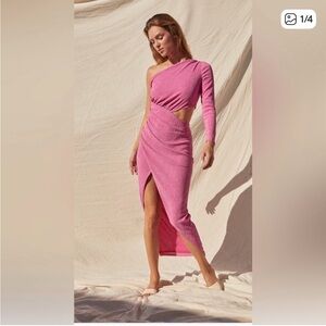 SAYLOR One-Shoulder Pink Dress